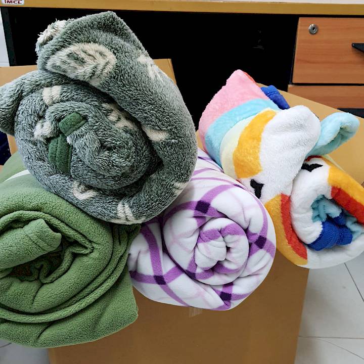 ขอบคุณสำหรับการบริจาคผ้าห่มค่ะ